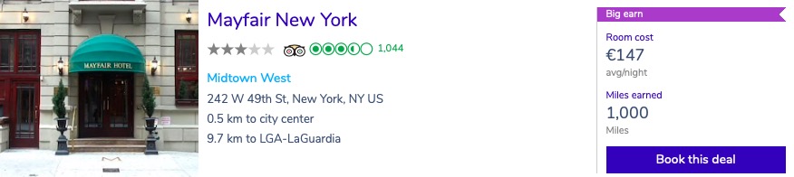 Extra miles verdienen bij hotelovernachting
