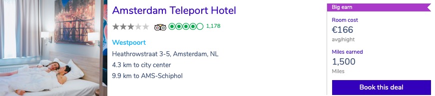 Extra miles verdienen bij hotelovernachting