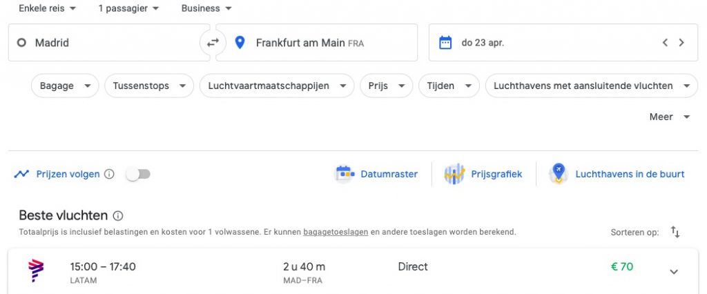 Madrid frankfurt 25 euro business class