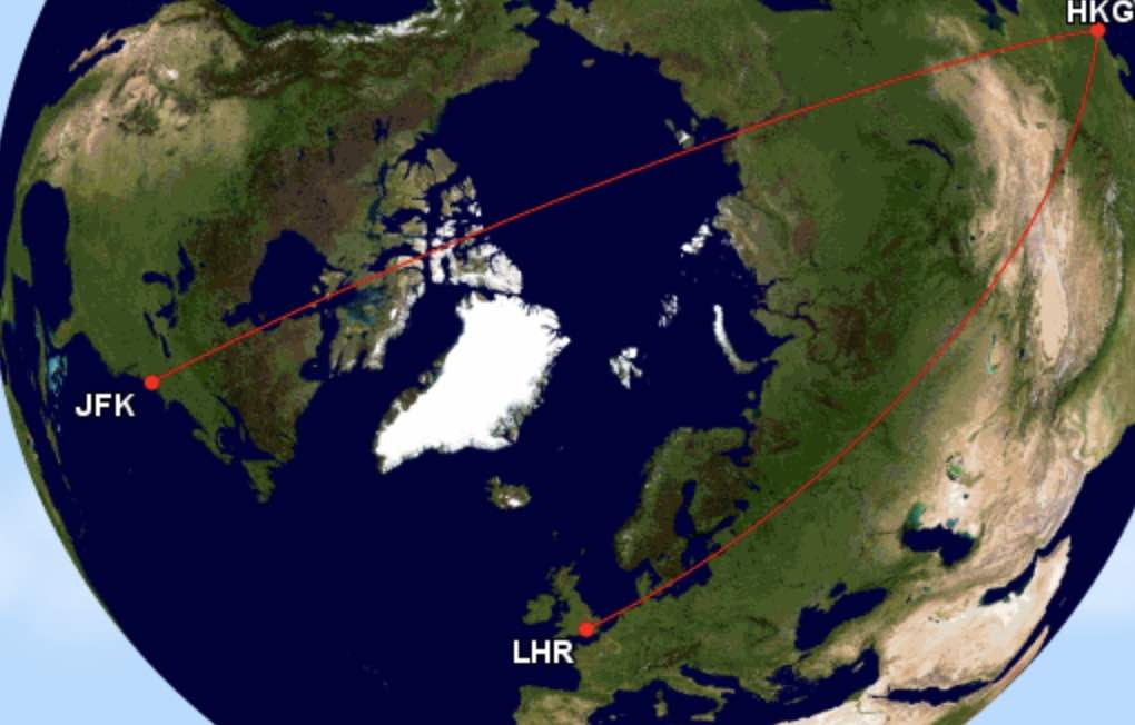 Asia Miles - Langste afstanden -Londen - Hong Kong - New York