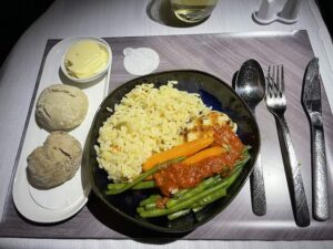 Westjet Business Class - hoofdgerecht