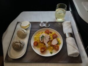 Westjet Calgary Amsterdam Business Class - voorgerecht
